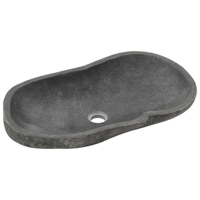 vidaXL Wash Basin River Stone Oval 60-70 cm