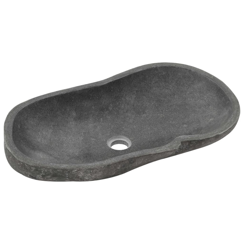 vidaXL Wash Basin River Stone Oval 60-70 cm