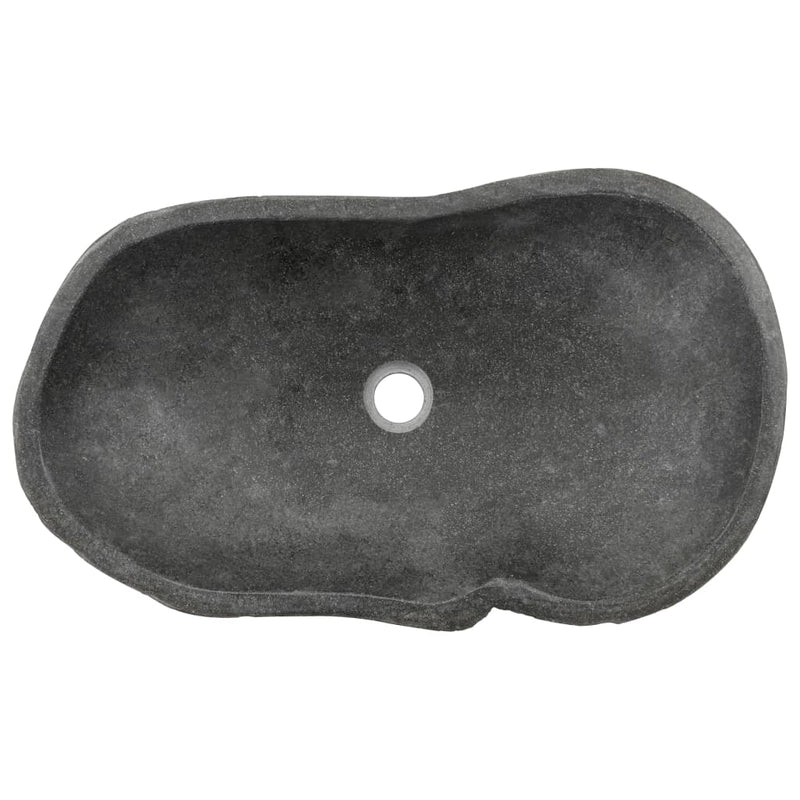 vidaXL Wash Basin River Stone Oval 60-70 cm