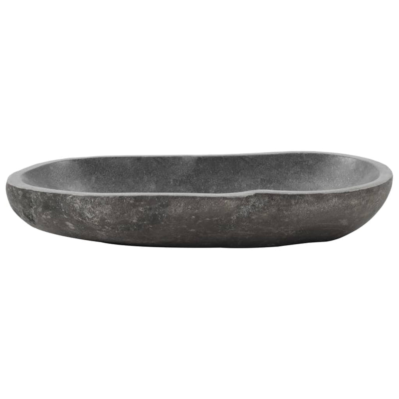 vidaXL Wash Basin River Stone Oval 60-70 cm