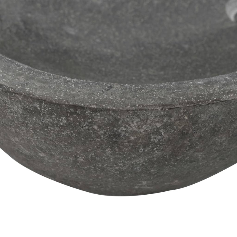 vidaXL Wash Basin River Stone Oval 60-70 cm
