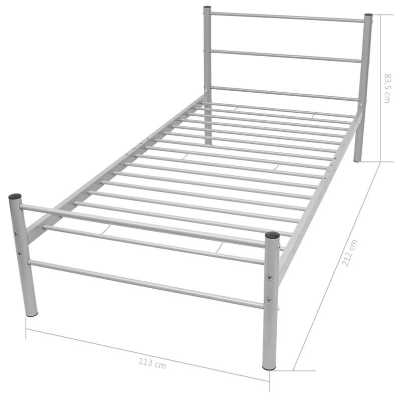 vidaXL Bed Frame without Mattress Black Metal King Single Size