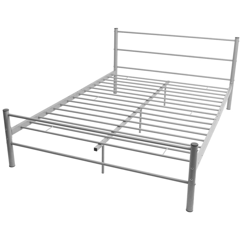 vidaXL Bed Frame without Mattress Grey Metal Double Size