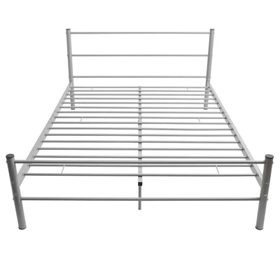 vidaXL Bed Frame without Mattress Grey Metal Double Size