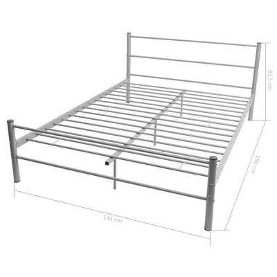 vidaXL Bed Frame without Mattress Grey Metal Double Size