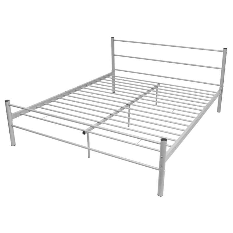 vidaXL Bed Frame without Mattress Grey Metal Queen Size