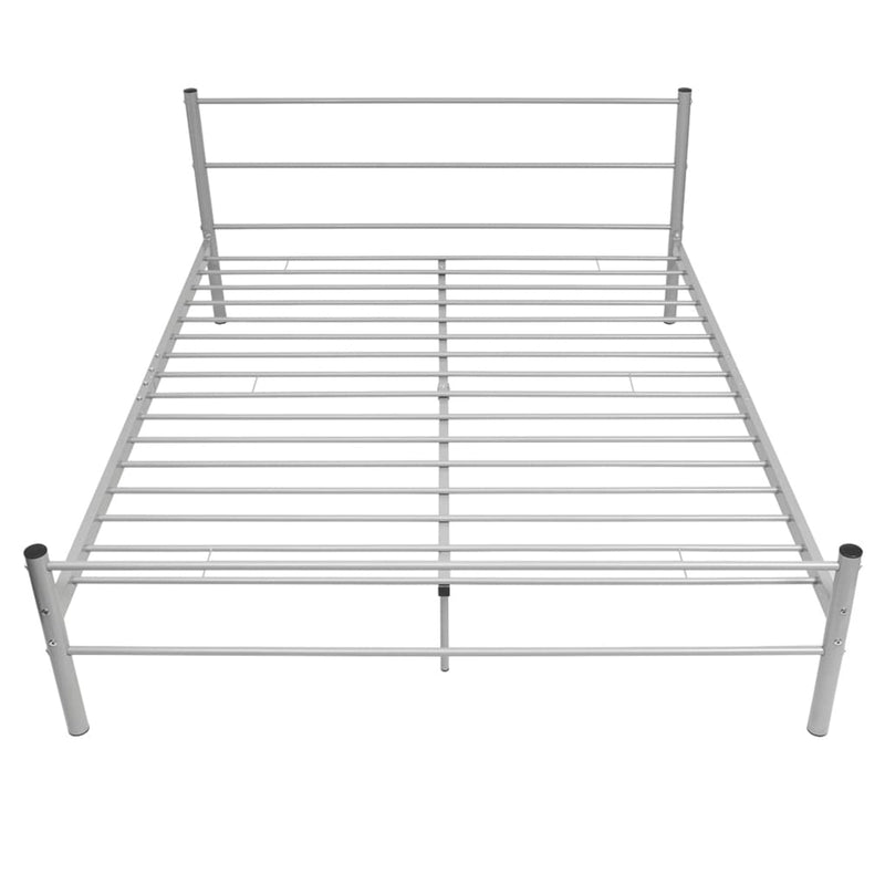 vidaXL Bed Frame without Mattress Grey Metal Queen Size