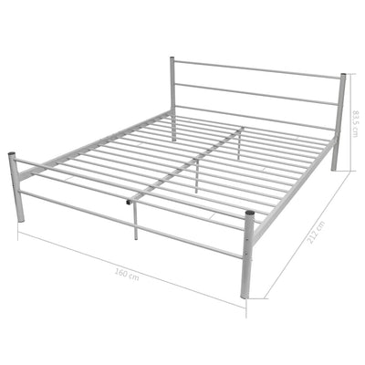 vidaXL Bed Frame without Mattress Grey Metal Queen Size