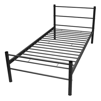 vidaXL Bed Frame without Mattress Black Metal King Single Size