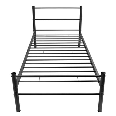 vidaXL Bed Frame without Mattress Black Metal King Single Size