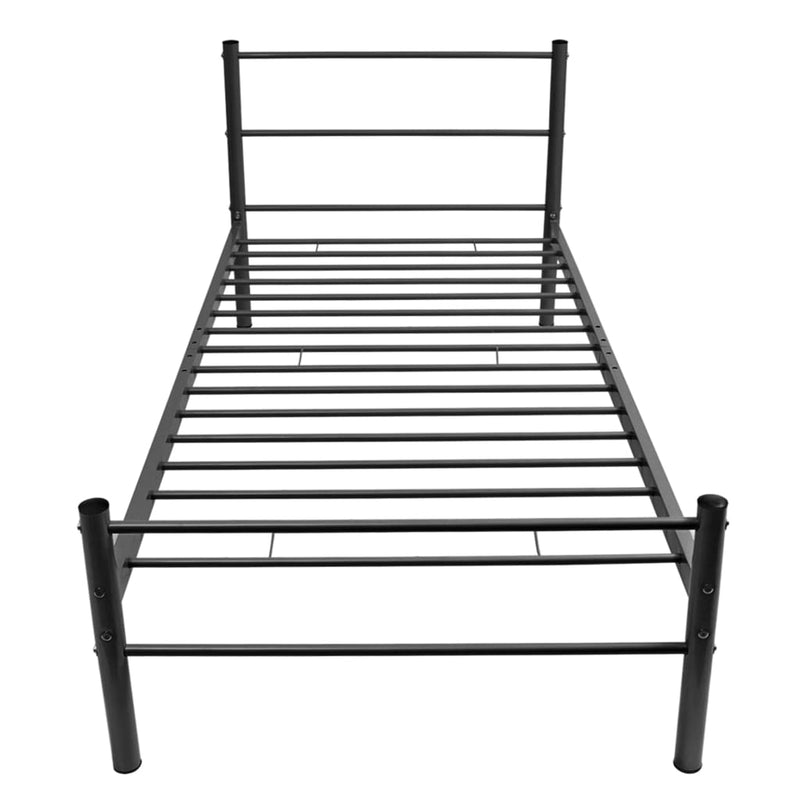 vidaXL Bed Frame without Mattress Black Metal King Single Size