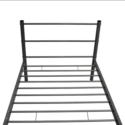 vidaXL Bed Frame without Mattress Black Metal King Single Size