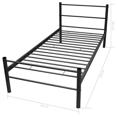 vidaXL Bed Frame without Mattress Black Metal King Single Size