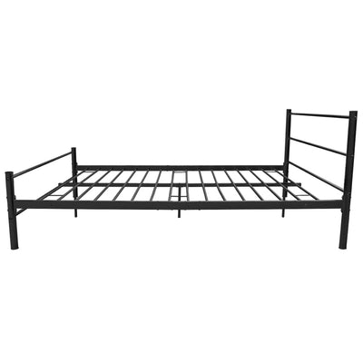 vidaXL Bed Frame without Mattress Black Metal Double Size