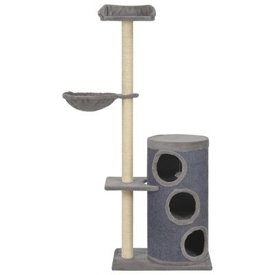 vidaXL Cat Tree with Sisal Scratching Posts Grey 148 cm