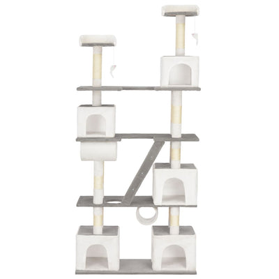 vidaXL Cat Tree with Sisal Scratching Posts White 225 cm
