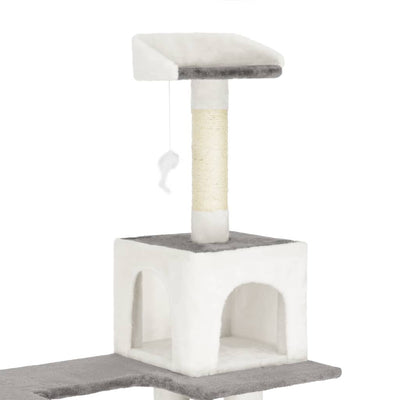 vidaXL Cat Tree with Sisal Scratching Posts White 225 cm