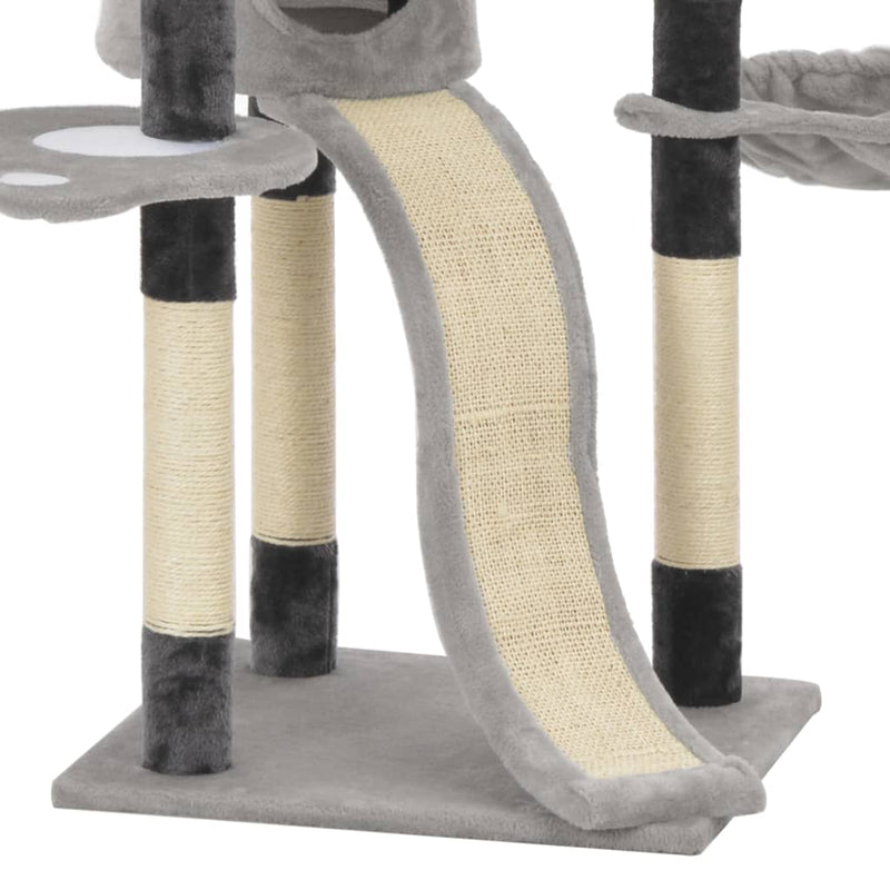 vidaXL Cat Tree with Sisal Scratching Posts Grey 145 cm