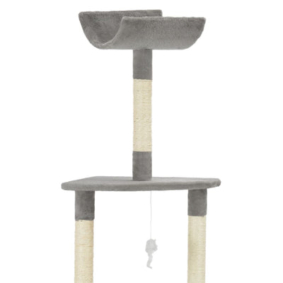 vidaXL Cat Tree with Sisal Scratching Post Grey 180 cm