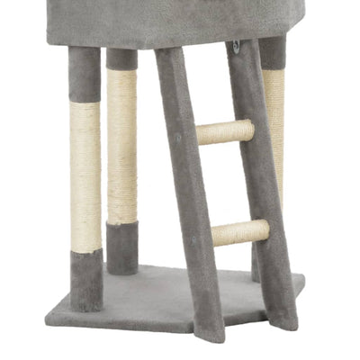 vidaXL Cat Tree with Sisal Scratching Post Grey 180 cm