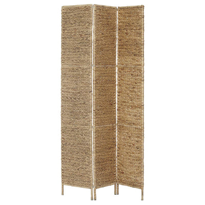 vidaXL 3-Panel Room Divider Black 116x160 cm Water Hyacinth