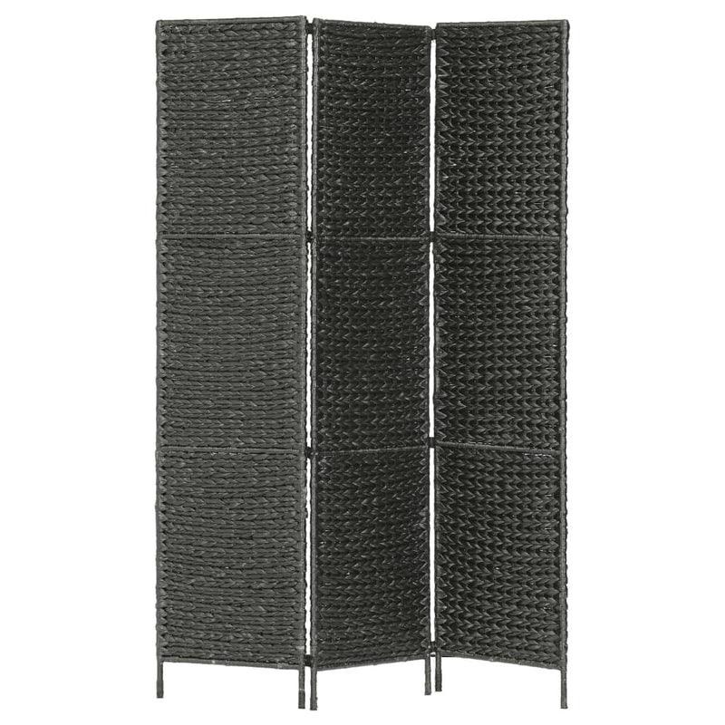 vidaXL 3-Panel Room Divider Black 116x160 cm Water Hyacinth