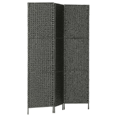 vidaXL 3-Panel Room Divider Black 116x160 cm Water Hyacinth