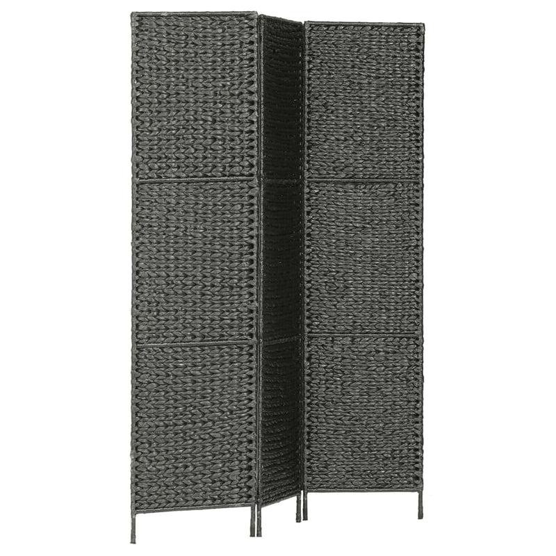 vidaXL 3-Panel Room Divider Black 116x160 cm Water Hyacinth