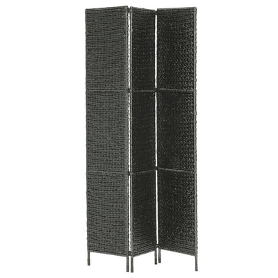 vidaXL 3-Panel Room Divider Black 116x160 cm Water Hyacinth