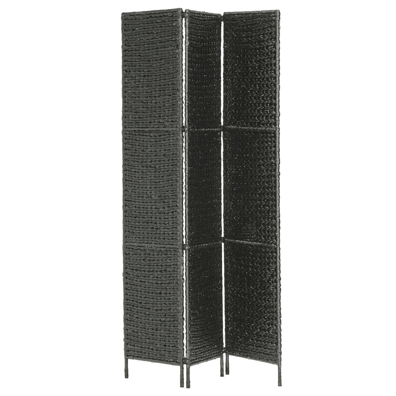 vidaXL 3-Panel Room Divider Black 116x160 cm Water Hyacinth