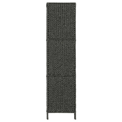 vidaXL 3-Panel Room Divider Black 116x160 cm Water Hyacinth