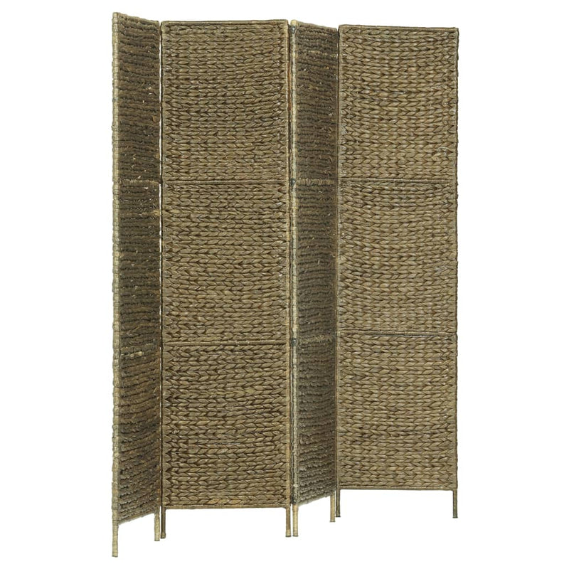 vidaXL 4-Panel Room Divider Black 154x160 cm Water Hyacinth