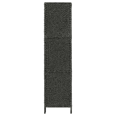 vidaXL 4-Panel Room Divider Black 154x160 cm Water Hyacinth