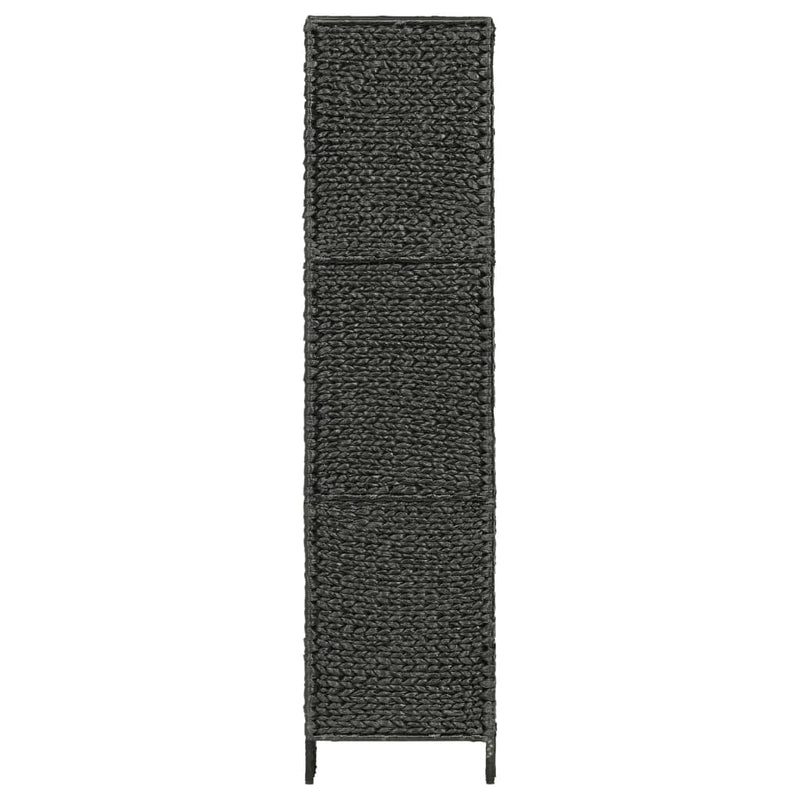 vidaXL 4-Panel Room Divider Black 154x160 cm Water Hyacinth