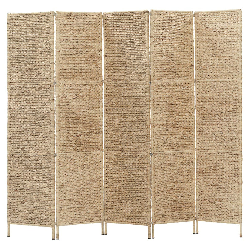 vidaXL 5-Panel Room Divider Black 193x160 cm Water Hyacinth
