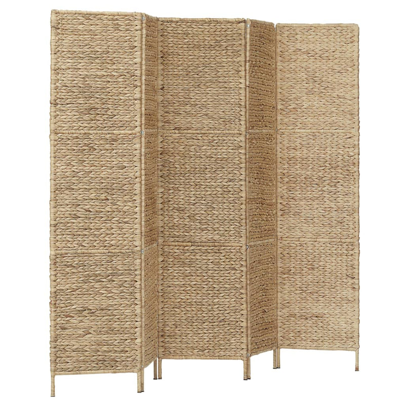 vidaXL 5-Panel Room Divider Black 193x160 cm Water Hyacinth