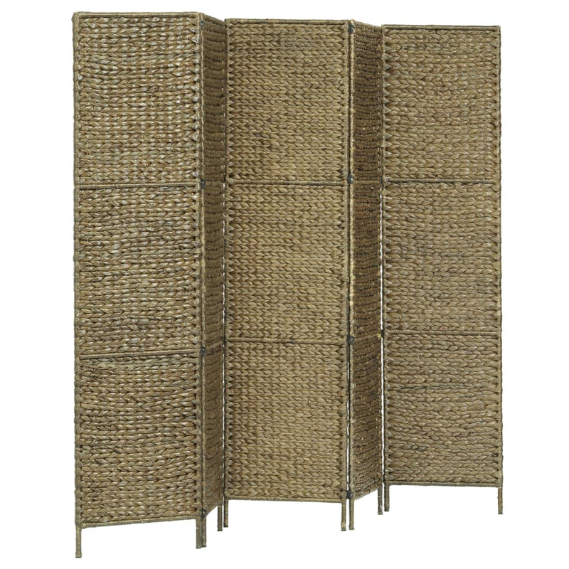 vidaXL 5-Panel Room Divider Black 193x160 cm Water Hyacinth
