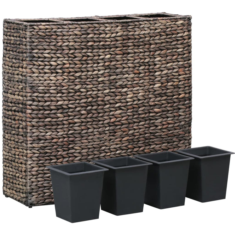 vidaXL Raised Bed with 4 Pots Water Hyacinth Black