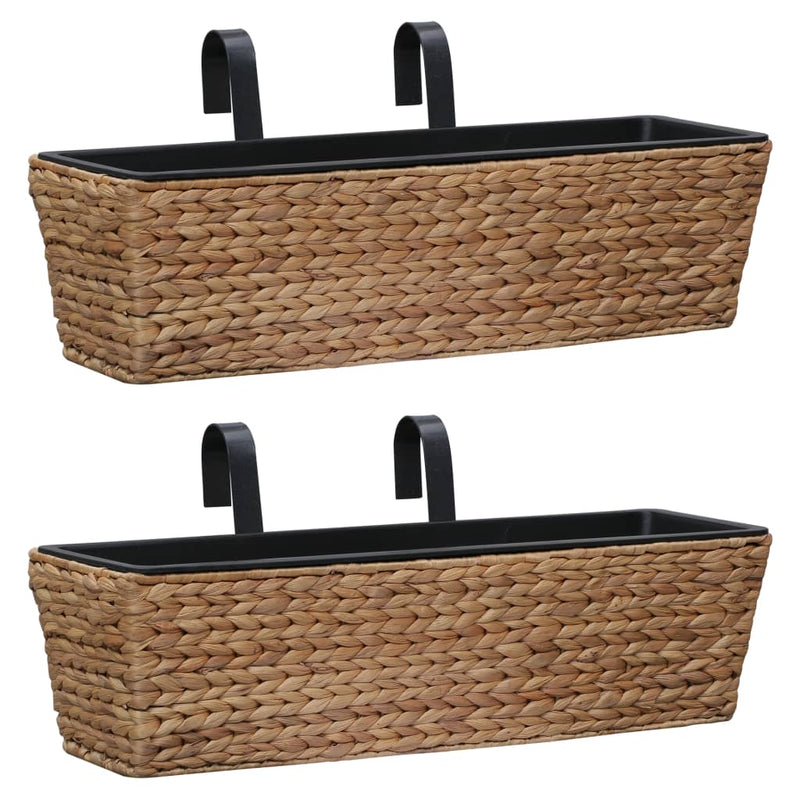 vidaXL Planters 2 pcs Water Hyacinth Black
