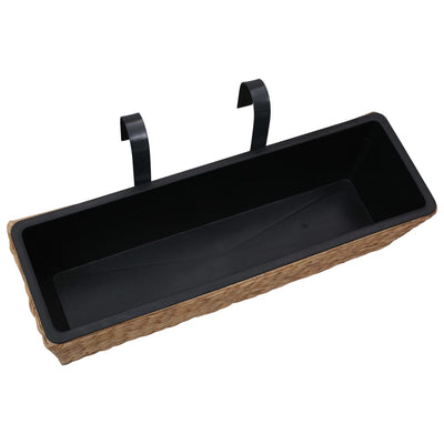 vidaXL Planters 2 pcs Water Hyacinth Black