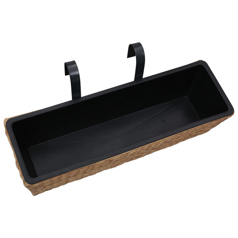 vidaXL Planters 2 pcs Water Hyacinth Black