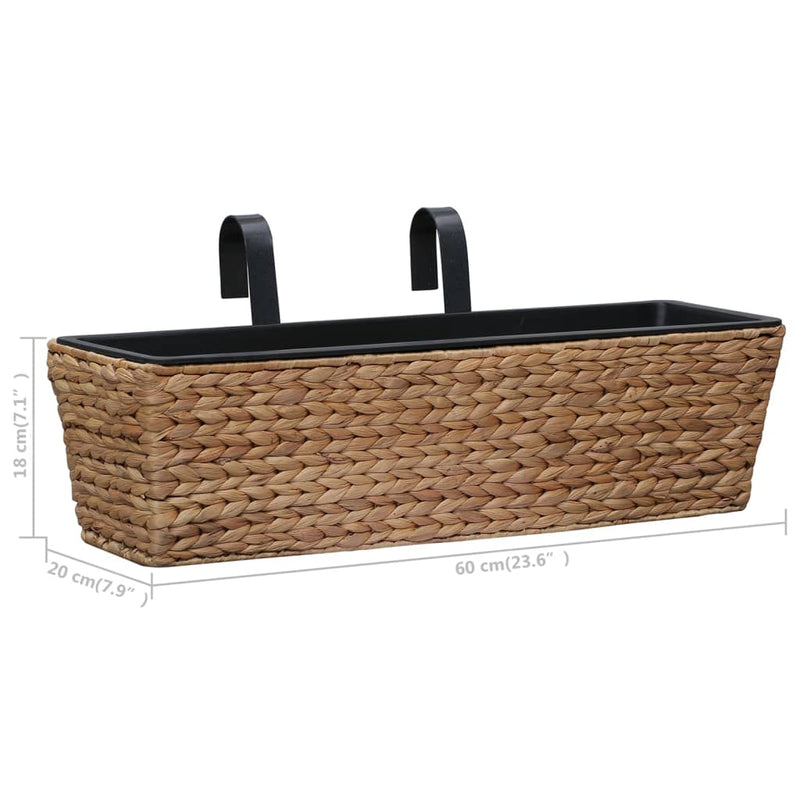 vidaXL Planters 2 pcs Water Hyacinth Black