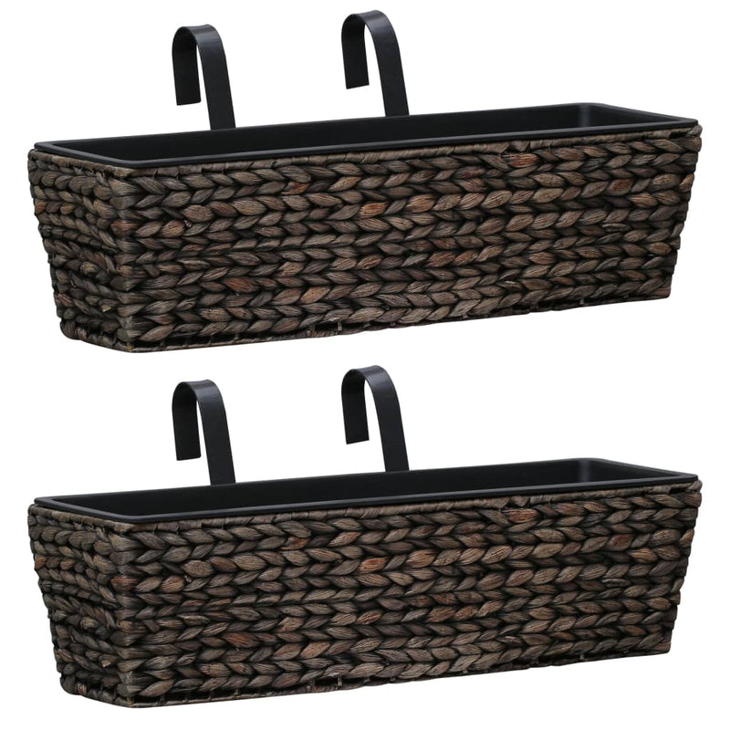 vidaXL Planters 2 pcs Water Hyacinth Black