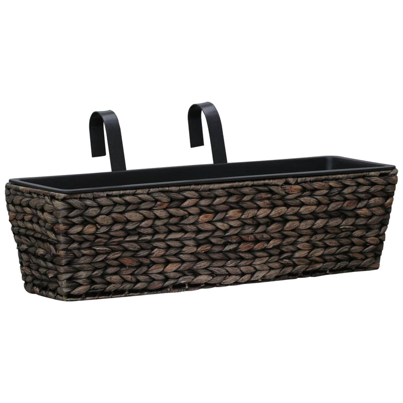 vidaXL Planters 2 pcs Water Hyacinth Black