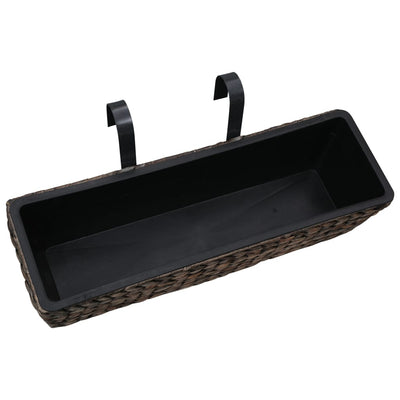 vidaXL Planters 2 pcs Water Hyacinth Black