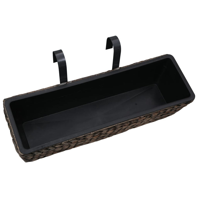 vidaXL Planters 2 pcs Water Hyacinth Black