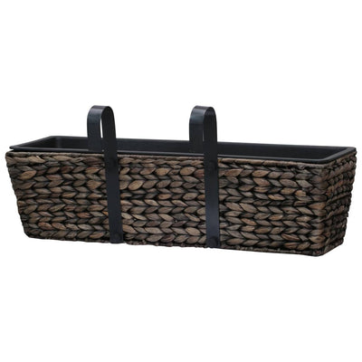 vidaXL Planters 2 pcs Water Hyacinth Black