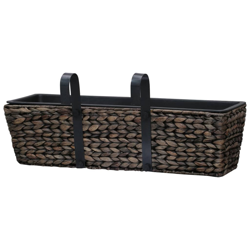 vidaXL Planters 2 pcs Water Hyacinth Black