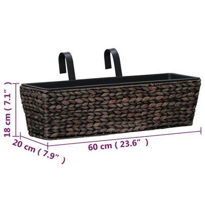 vidaXL Planters 2 pcs Water Hyacinth Black