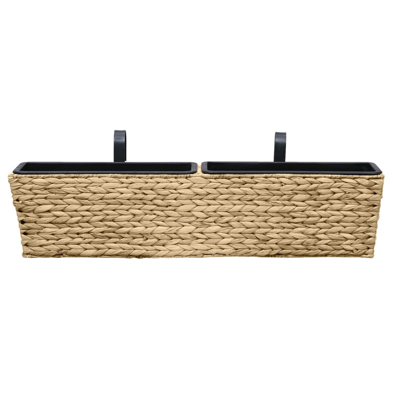 vidaXL Planters 2 pcs Water Hyacinth Black